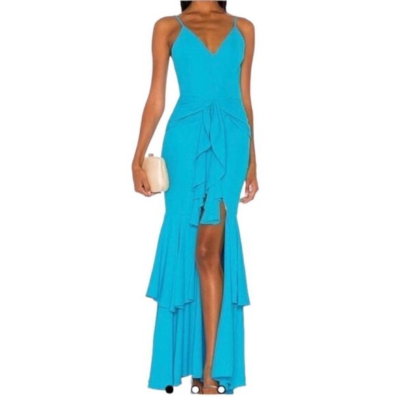 PatBo Revolve Maxi Dress in Bright Turquoise.Size 6 - Picture 1 of 15